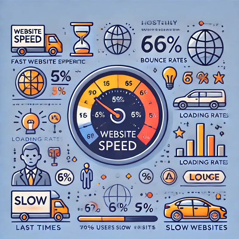 Infographic displaying how slow website speed leads to higher bounce rates.