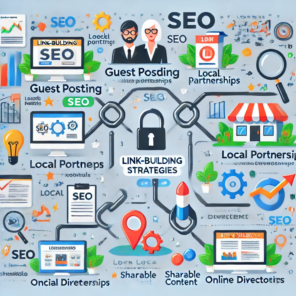 Illustration of effective link-building techniques for SEO.