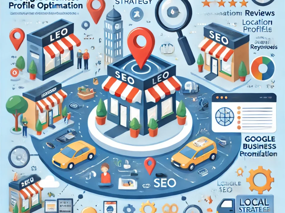 Illustration of a small business ranking first in local search results.