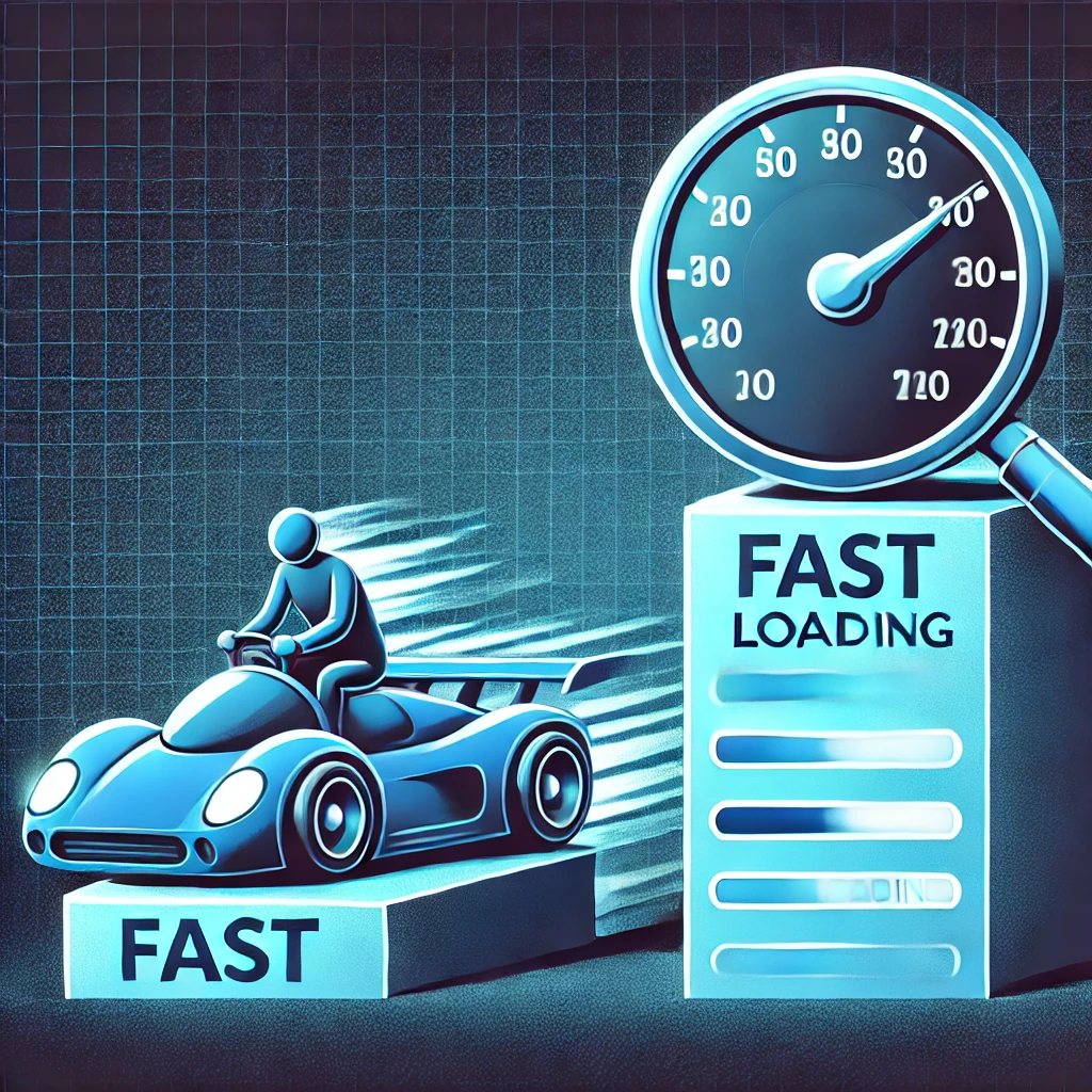 A comparison of a fast-loading website and a slow-loading website in search rankings.